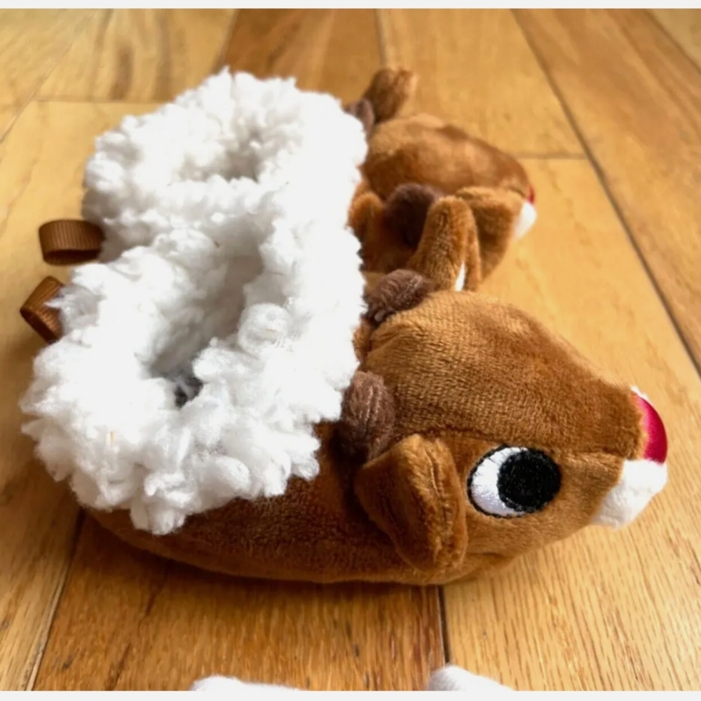 Rudolph The Red-Nosed Reindeer Infant Baby Slippers Boots SIZE 6-12 M